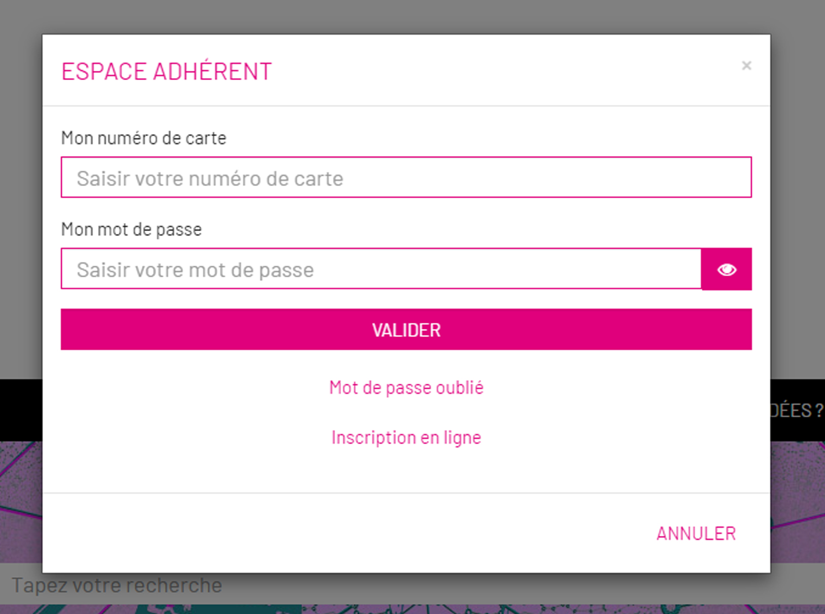 Espace adhérent