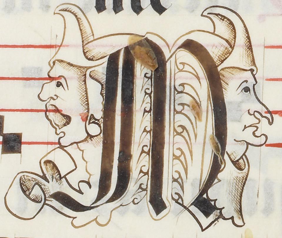 Lettres-ornees-de-caricatures-Graduel-a-lusage-des-Dominicains-manusc
