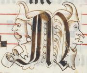 Lettres-ornees-de-caricatures-Graduel-a-lusage-des-Dominicains-manusc