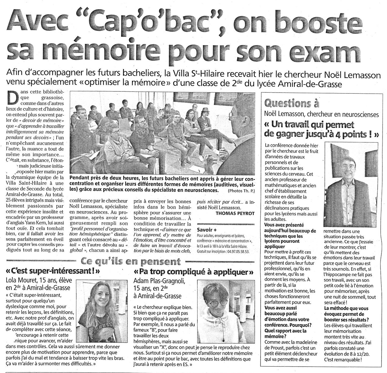 Nice matin 13.07.2020 Ateliers de lété