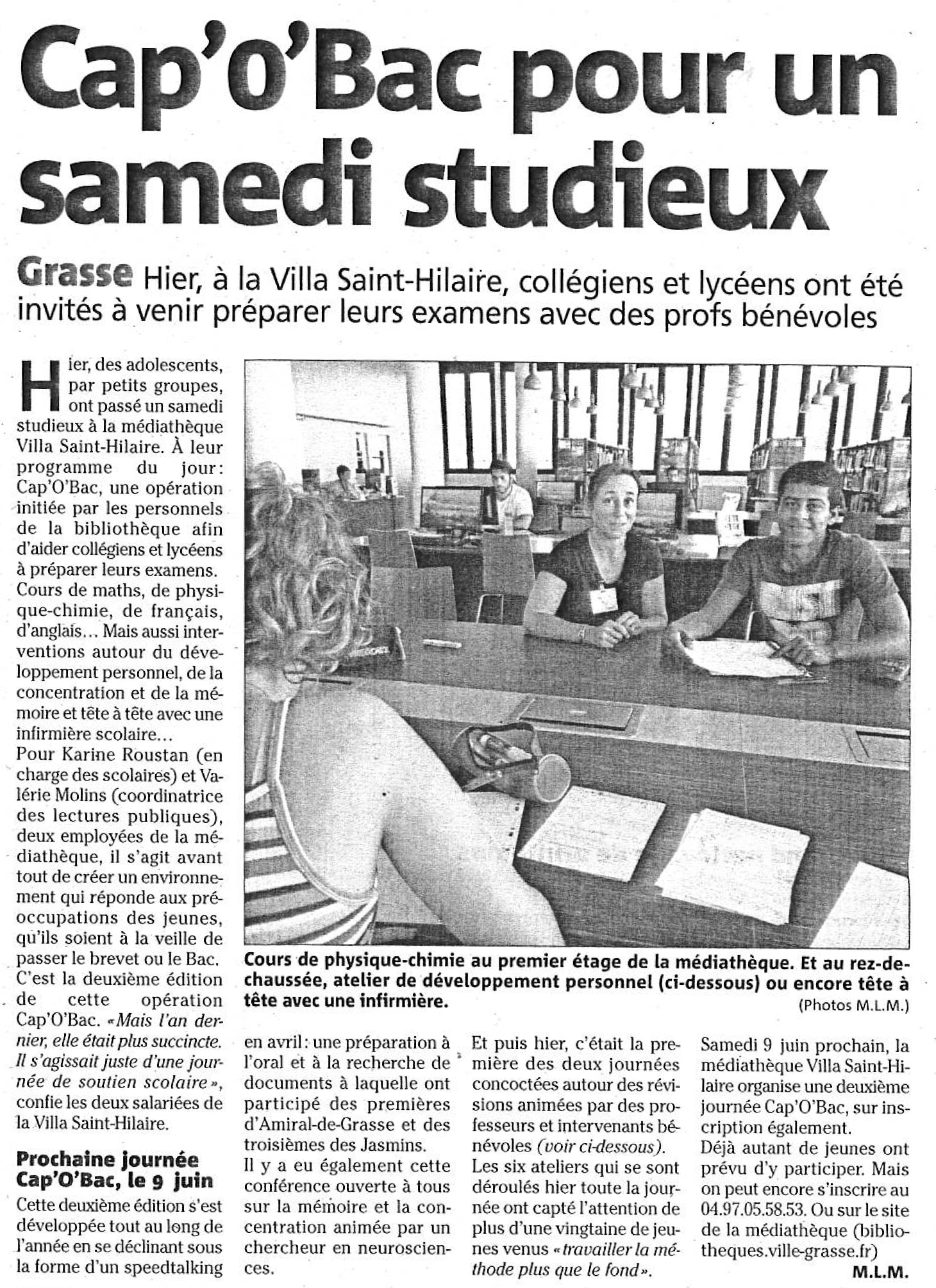 Nice matin 13.07.2020 Ateliers de lété